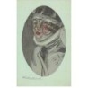 n°26151 - Illustrateur L.A. Mauzan - Jeune femme portant une voilette, dans un médaillon
