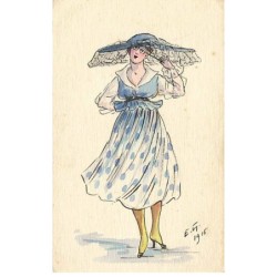 n°26157 - Carte Peinte à la...