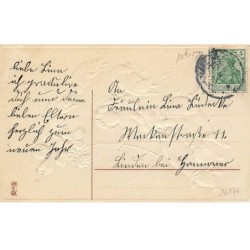 n°26170 - Carte Gaufrée - Nouvel An - MSIB 13961 - Ange debout sur des cochons
