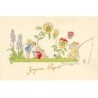 n°26181 - Joyeuses Pâques - Fées, sylphides au milieu de fleurs - Pêche