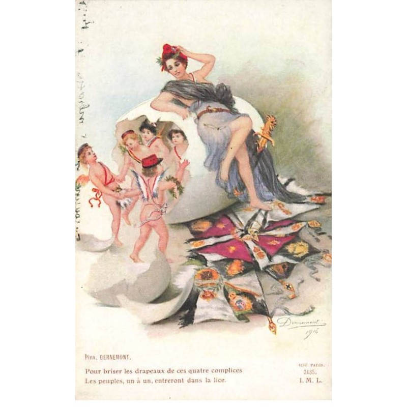 n°26198 - Dernemont - Patriotique - Pour briser les drapeaux de ces quatre complices ... - Marianne et anges