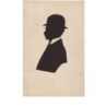 n°12756 - Silhouette d'un homme en costume portant un chapeau melon