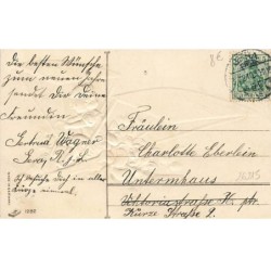 n°26215 - Carte Gaufrée - Nouvel An - Prosit Neujahr - Fillette pilotant un avion décoré de violettes