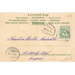 n°26235 - Carte avec Paillettes - Fillette tenant une rose, debout sur le dos d'un papillon
