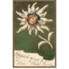 n°26238 - Fantaisie - Une tête au milieu d'un Edelweiss - Surréalisme