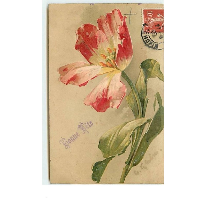 n°12772 - Carte Gaufrée - C. Klein - Bonne Fête - Tulipe
