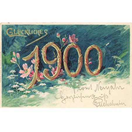n°26252 - Nouvel An - Glückliches 1900 - Fleurs