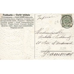 n°26258 - Carte Gaufrée - Bonne Année 1906 - Mains se tenant, roses et myosotis
