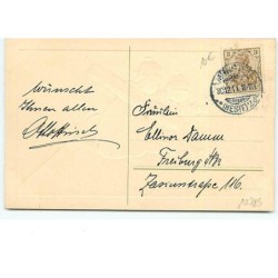 n°12785 - Carte Gaufrée - Viel Glück zum Neuen Jahre - Fillettes faisant fondre de la cire - Style Ebner