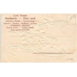 n°26284 - Carte Gaufrée - Fantaisie - Alphabet - Lettre W - Violettes