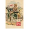 n°26291 - Fantaisie - Animaux habillés - Couple de chats conduisant une voiture - cat