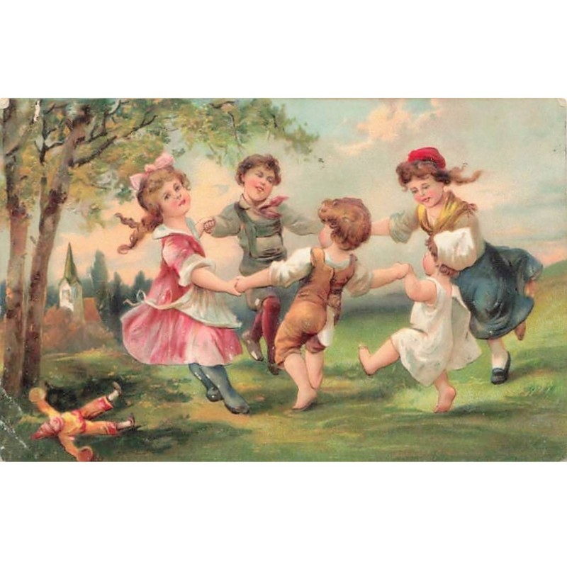 n°26299 - Fantaisie - Carte Gaufrée - Série 6943 - Enfants faisant une Ronde