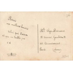 n°26301 - Fantaisie - Carte Brodée - Mille Baisers - Panier rempli de pensées