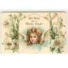 n°12792 - To wish you a Happy Easter - Tête d'ange parmi des lys