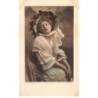 n°26324 - Fantaisie - English Beauty - Jeune femme portant un chapeau fleuri avec des roses