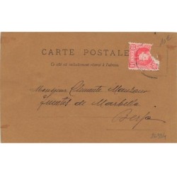 n°26334 - Carte en relief - Fantaisie - Art Nouveau - Profil d'une jeune femme au milieu de fleurs