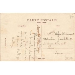 n°26352 - Fantaisie - Carte Brodée - Envoi d'un coeur aimant - Oiseau et violettes