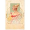 n°26361 - Fantaisie - Stroefer's Serie XXXIV n°4 - Jeune femme de profil portant un voile sur les épaules