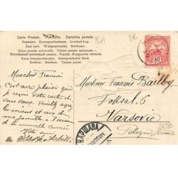 n°26380 - Carte Gaufrée - Noël - Boldog Karagonyi ünnepeket - Jeune fille se promenant dans la neige