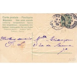 n°26393 - Clapsaddle - Carte Gaufrée - Joyeuses Pâques - Cupidon portant un poussin dans un oeuf rempli de violettes