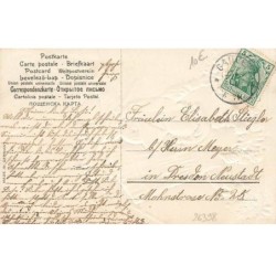 n°26398 - Fantaisie - Carte Gaufrée - Un garçon et une fillette dans une barque, tenant des bouquet de myosotis