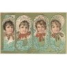 n°26416 - Carte Gaufrée - MSIB 13548 - Bonne Année 1908 - Portraits de fillettes