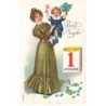 n°26420 - Carte Gaufrée - SER 265 - Prosit Neujahr - Jeune femme portant une petite fille