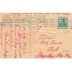 n°26426 - Carte Gaufrée - Flatscher Serie 6211 - Prosit Neujahr - Garçon tirant une fillette sur une luge