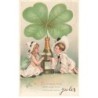 n°26431 - Carte Gaufrée - MSIB 13556 - Mes meilleurs voeux pour la nouvelle année - Pierrot et Colombine trinquant