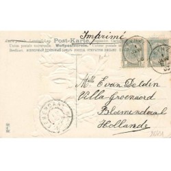 n°26431 - Carte Gaufrée - MSIB 13556 - Mes meilleurs voeux pour la nouvelle année - Pierrot et Colombine trinquant