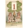 n°26432 - Carte Gaufrée - Nouvel An - MSIB 13564 - Pierrot et Colombine trinquant