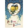n°26436 - Carte Gaufrée - Saint-Valentin - My Heart in thine sweet Valentine - Deux mésanges dans un coeur