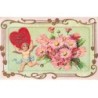 n°26438 - Carte Gaufrée - Saint-Valentin - Love's Token - Ange près d'un bouquet