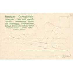 n°26442 - Carte Gaufrée - Clapsaddle - Deux Anges assis sur une flèche