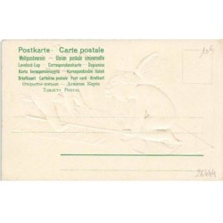 n°26444 - Carte Gaufrée - Clapsaddle - Deux Anges assis sur une flèche