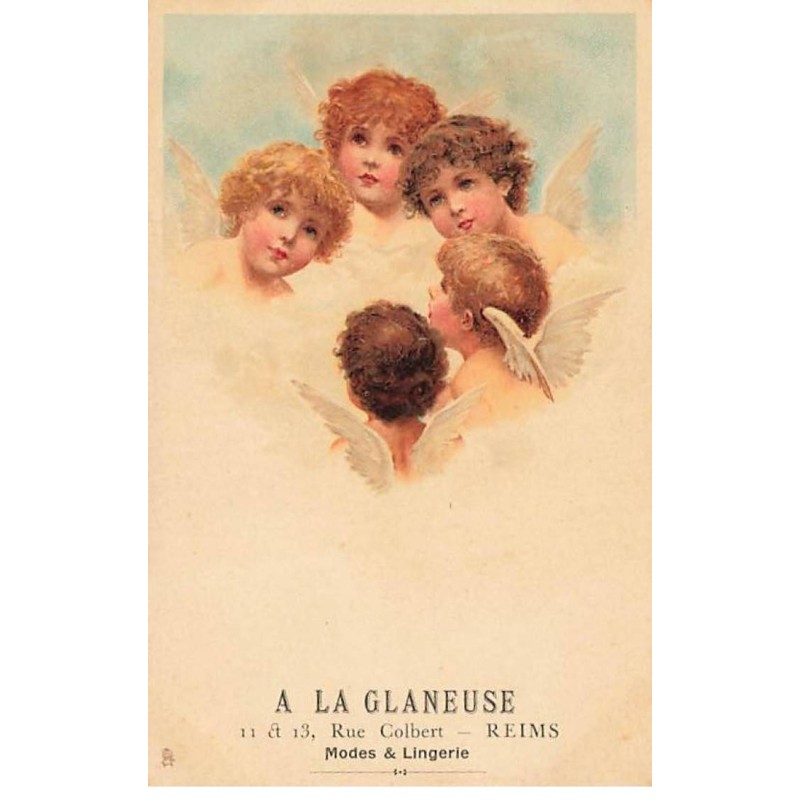 n°26463 - Publicité - A la Glaneuse - Modes & Lingerie - Reims - Anges - Frances Brundage