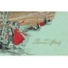 n°26472 - Carte Gaufrée - Nouvel An - Bonne Année - Couple se promenant