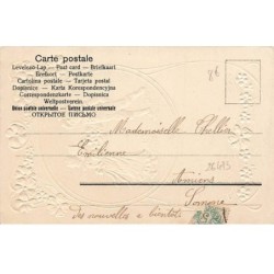 n°26473 - Carte Gaufrée - Art Nouveau - Bonne Année - Garçon offrant un bouquet à une fillette