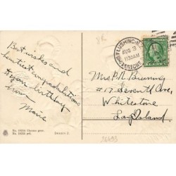 n°26493 - Carte Gaufrée - n 18254 - Birthday Greetings - Jeune garçon devant un chien faisant le beau