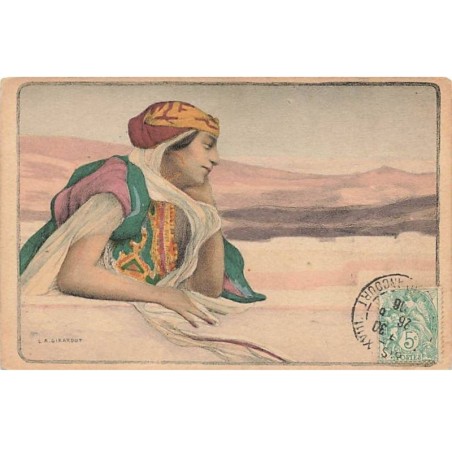 n°26503 - Illustrateur - L.A. Girardot - Femme regardant des dunes de sable