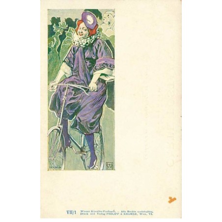 n°26504 - Illustrateur - Art Nouveau - Philipp & Kramer VII/1 - Walter Hampel - Femme sur un vélo