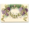 n°12839 - Carte Gaufrée - 1905 - Guirlande de fleurs