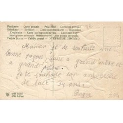 n°26514 - Carte Gaufrée - serie 6733 - Joyeuses Pâques - Garçon assis entouré de moutons