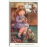 n°10300 - Carte Illustrateur - Overnell - Fillette et son chat