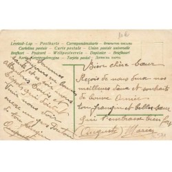 n°26571 - Carte Gaufrée - Bonne et Heureuse Année - Couple dans un médaillon se regardant