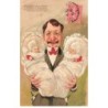 n°26581 - Carte Gaufrée - 5677 - Hommes portant des bébés - J'ai longtemps formé le souhait de devenir un heureux père