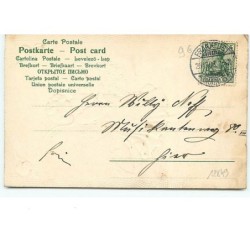 n°12849 - Carte Gaufrée - Fröhliche Weihnachten - Ange avec une guirlande de fleur