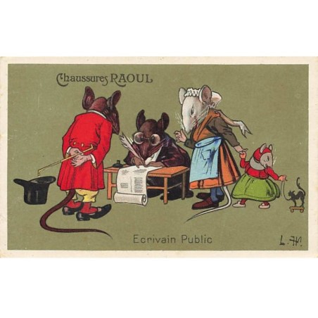 n°26594 - Fantaisie - Animaux habillés - Chaussures Raoul - Ecrivain Public - Rats et souris habillés