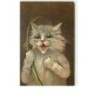 n°12868 - M. Boulanger - Chat regardant un escargot sur un brin d'herbe