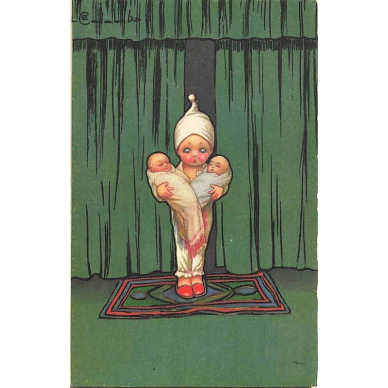 n°26603 - Illustrateur - E. Colombo - Garçon portant deux bébés